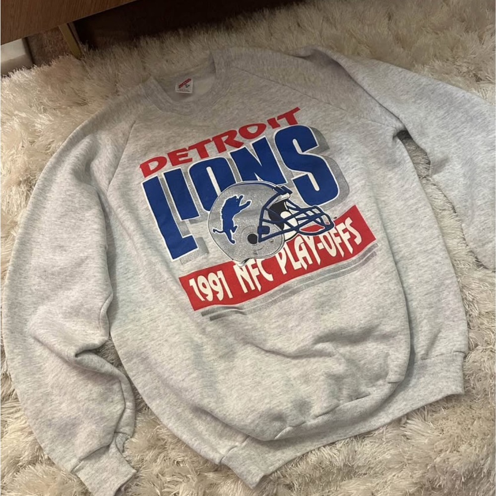 Vintage Jerzees 1991 NFC play-offs Detroit Lions Crewneck Sweater